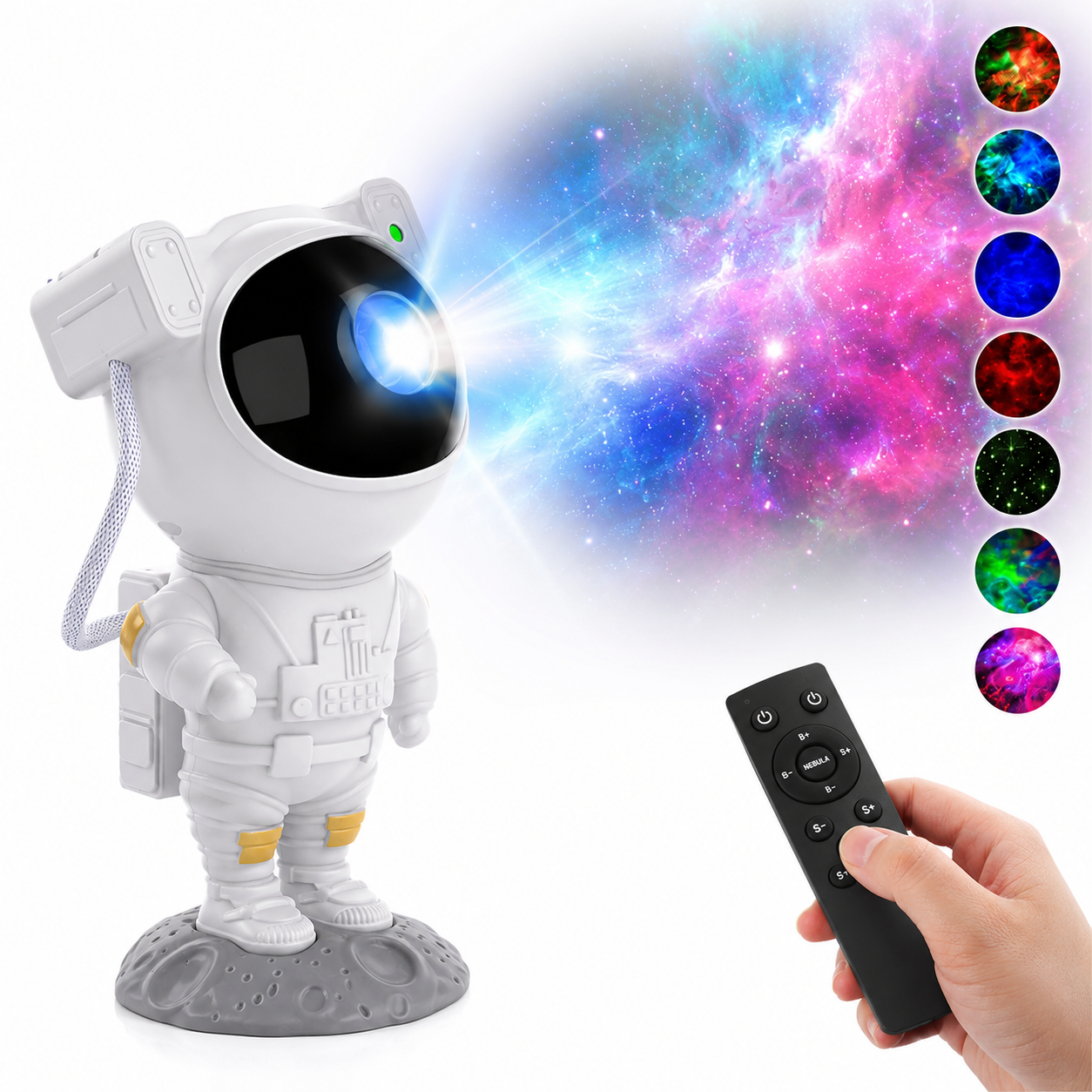 CosmicAura™ Astronaut Galaxy Projector with Remote & Timer