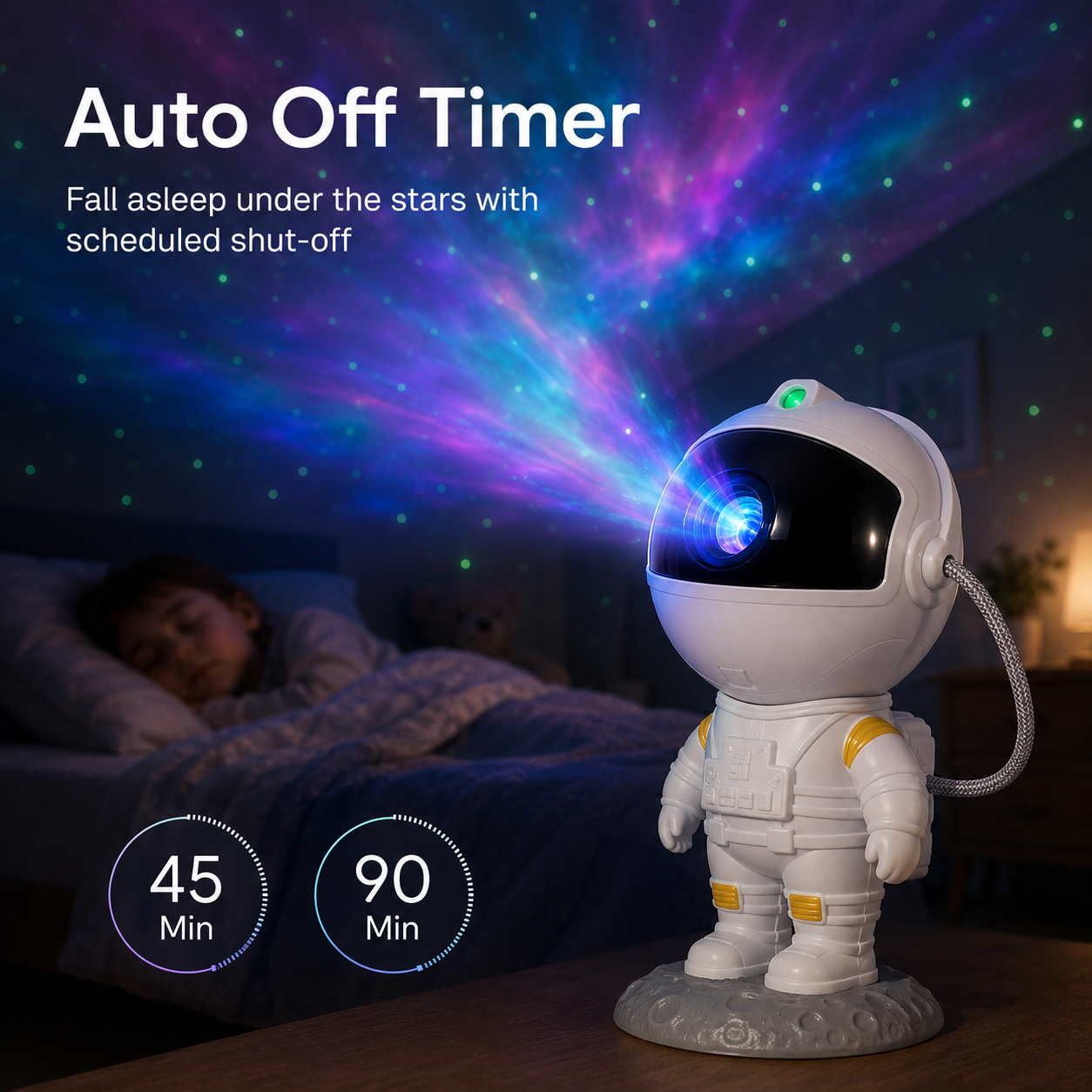 CosmicAura™ Astronaut Galaxy Projector with Remote & Timer