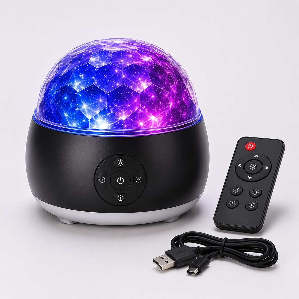 Galaxy star projector lamp with remote and modern design