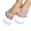 Silicone Toe Separator For Feet Gel Pads Big Toe Corrector Bunion Straightener Yoga Stretcher Hammer Bunion White [Pair of 1-2 Pieces]