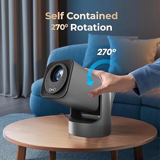 Android 13, Fully Automatic, Projector 4k Ultra HD, Native 1080P, Live TV, ARC, WiFi 6 & BT, Screen Mirroring, 11000 Lumens, Portable Room Cinema, Grey